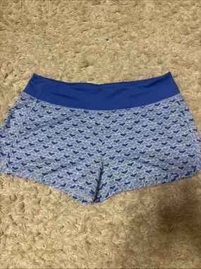 Vineyard Vines Blue Patterned Athletic Shorts with Royal Waistband